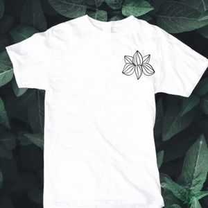 - Custom shirt flower black ad white minimalist classy